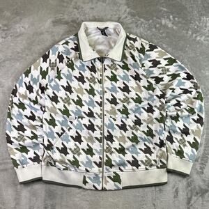 Y2K Empyre Houndstooth Jacket Mens Large Full Zip Up Skate Streetwear